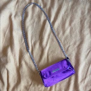(CLOSET CLOSING FINAL SALE) NWT Younique Purple Satin Chain Clutch or Purse